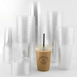 Clear Disposable Beverage Cups with Lids