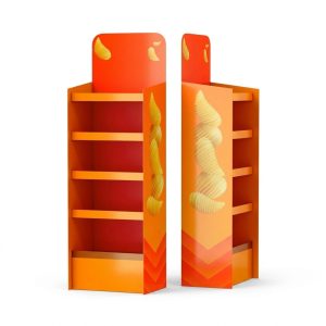 Custom Cardboard Chips Floor Display Stand