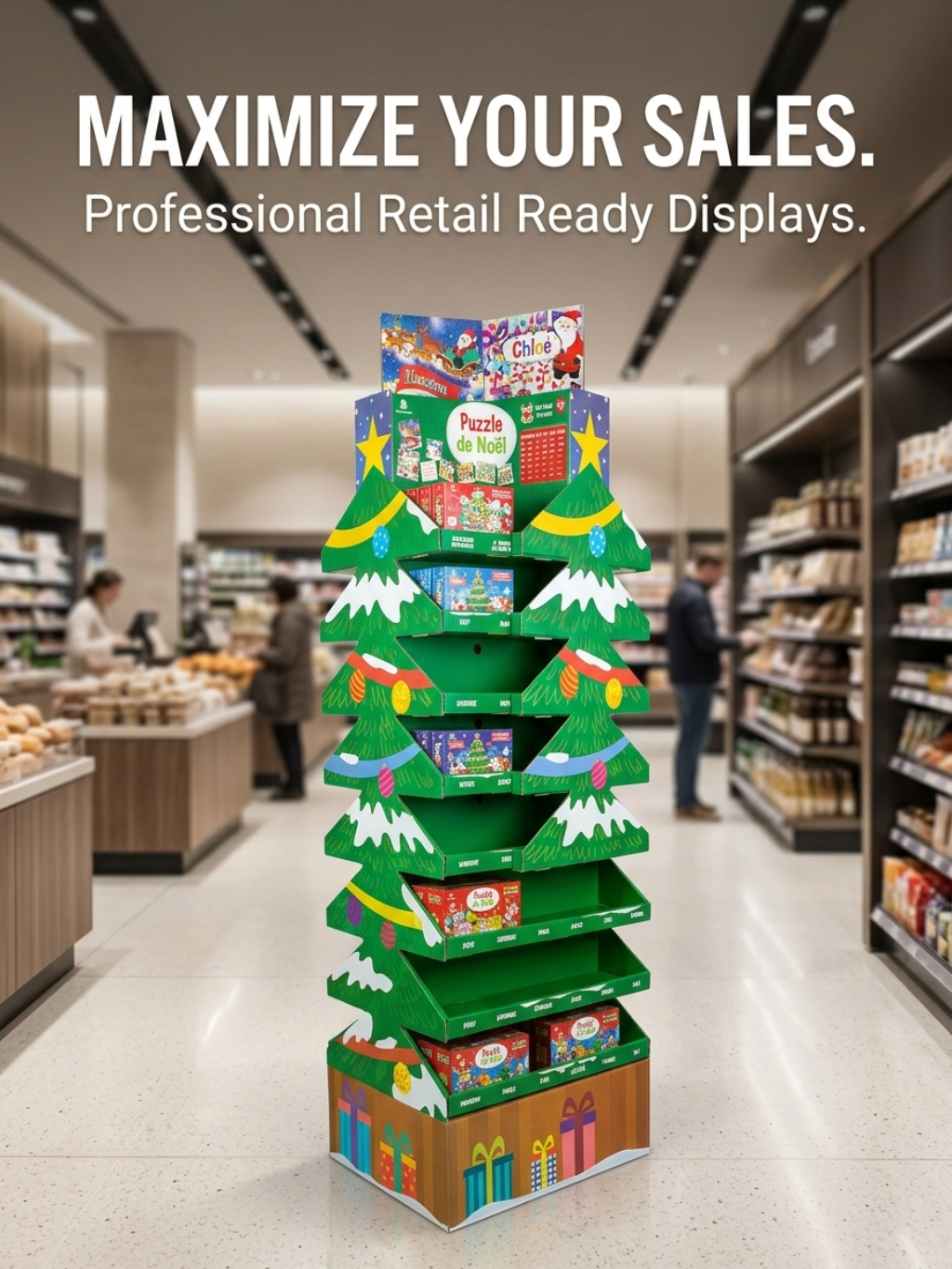Custom Christmas Tree Cardboard Display Stand