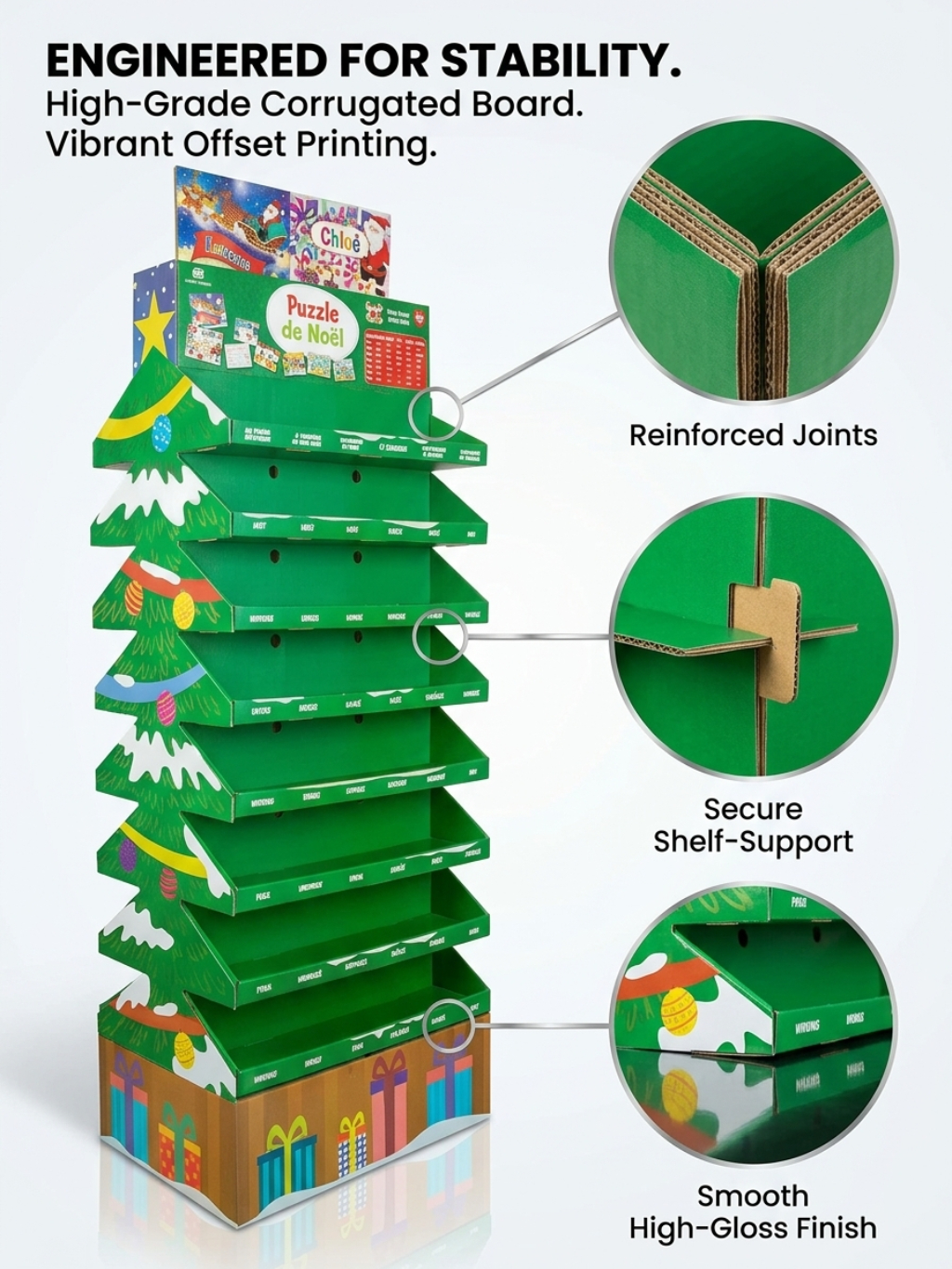 Custom Christmas Tree Cardboard Display Stand