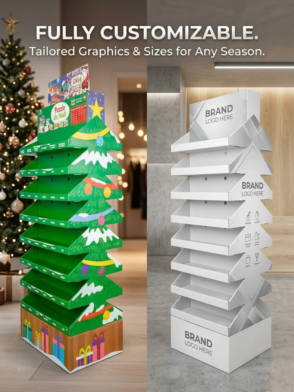 Custom Christmas Tree Cardboard Display Stand