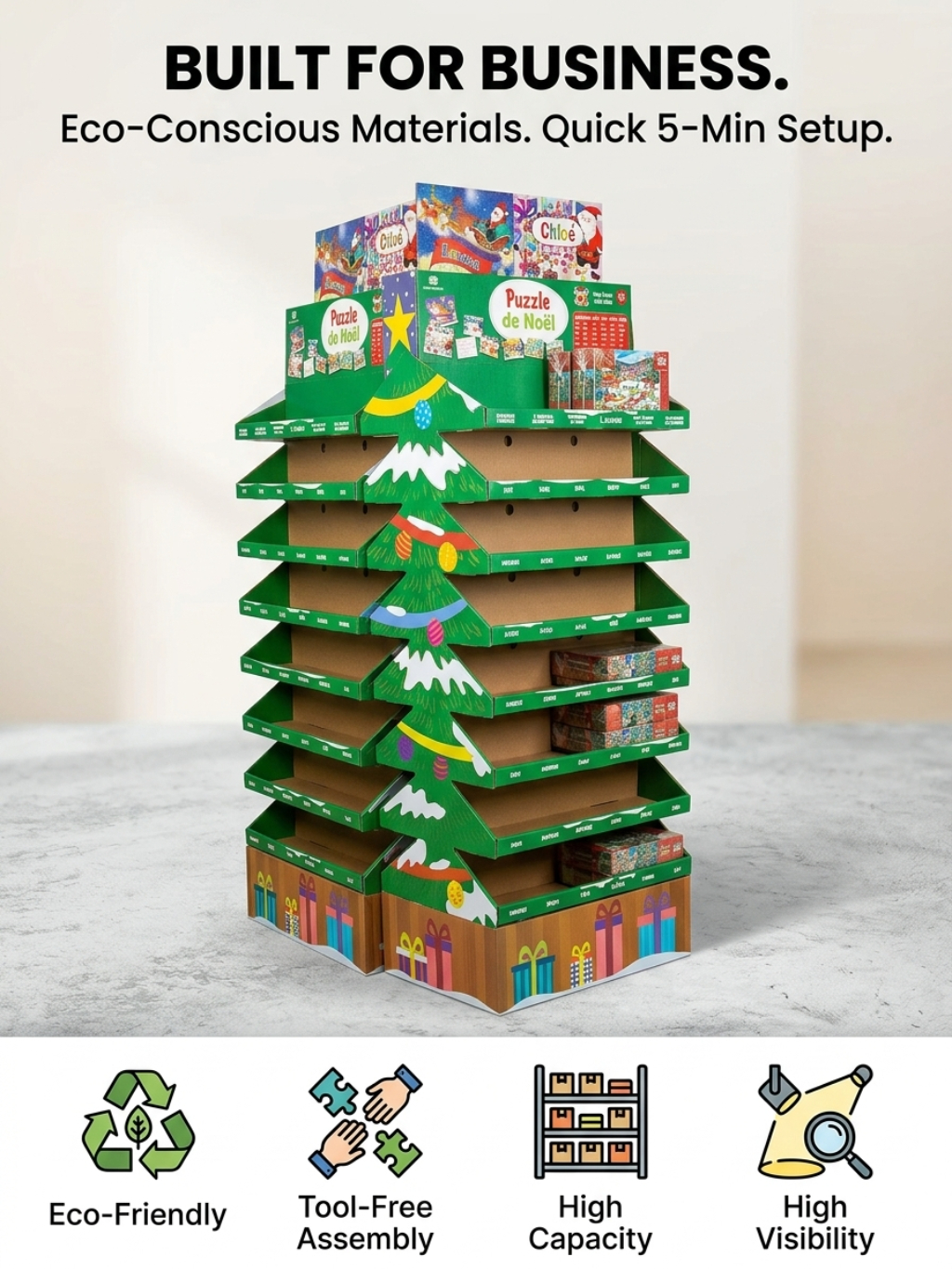Custom Christmas Tree Cardboard Display Stand