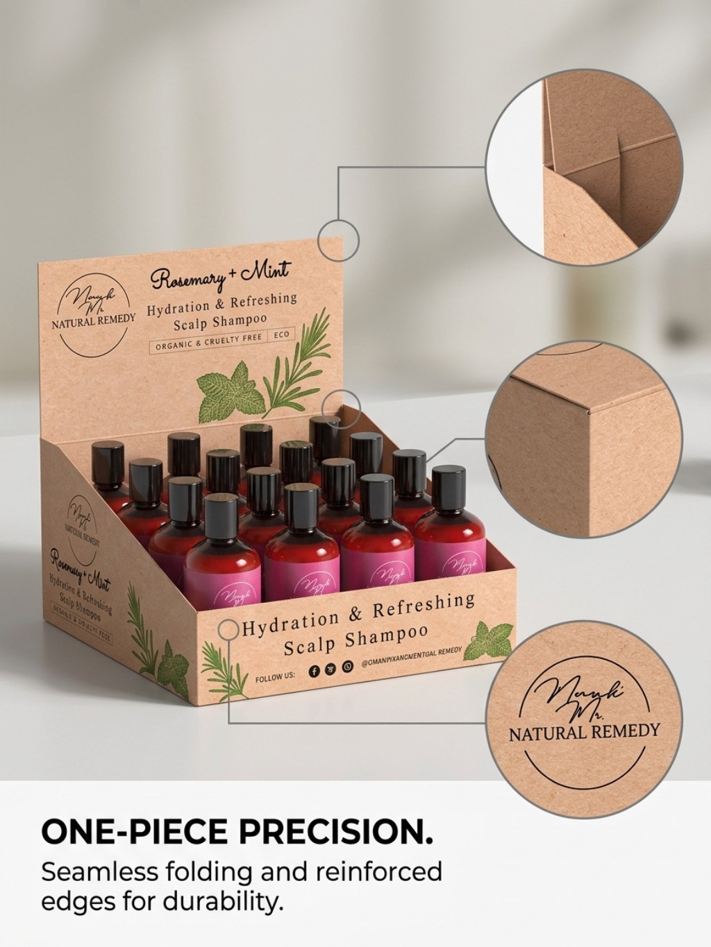 Custom Countertop Shampoo Bottle PDQ Display Box