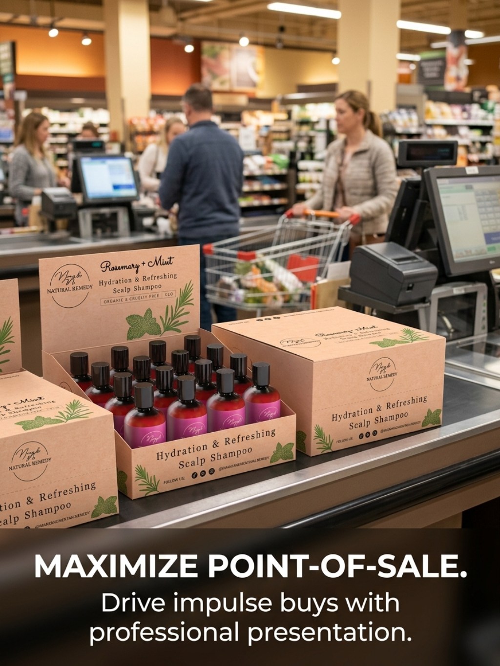 Custom Countertop Shampoo Bottle PDQ Display Box