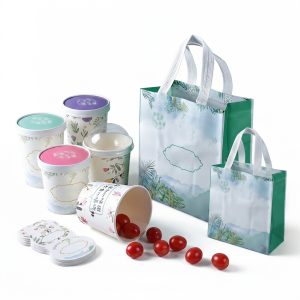 Custom Ice Cream Cup and Insulated Bakery Takeaway Bag Set - image 1