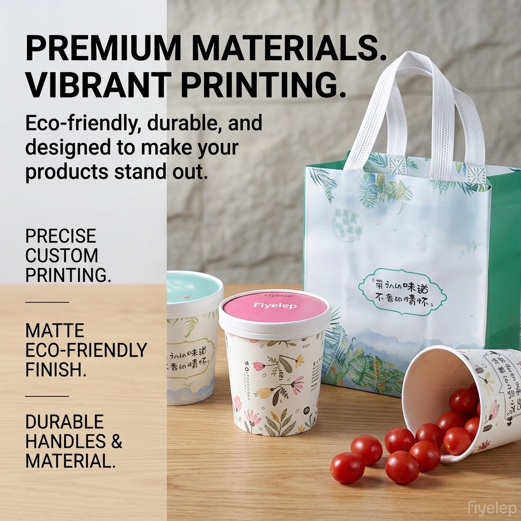 Custom Ice Cream Cup and Insulated Bakery Takeaway Bag Set - image 2