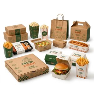 Custom Kraft Pizza and Fast Food Packaging Set