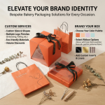 Custom Orange Clear Window Cake Box and Bakery Packaging Set - image 2