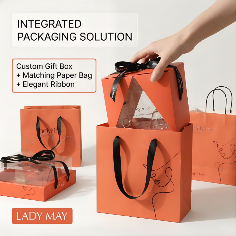 Custom Orange Clear Window Cake Box and Bakery Packaging Set - image 4