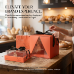 Custom Orange Clear Window Cake Box and Bakery Packaging Set - image 7