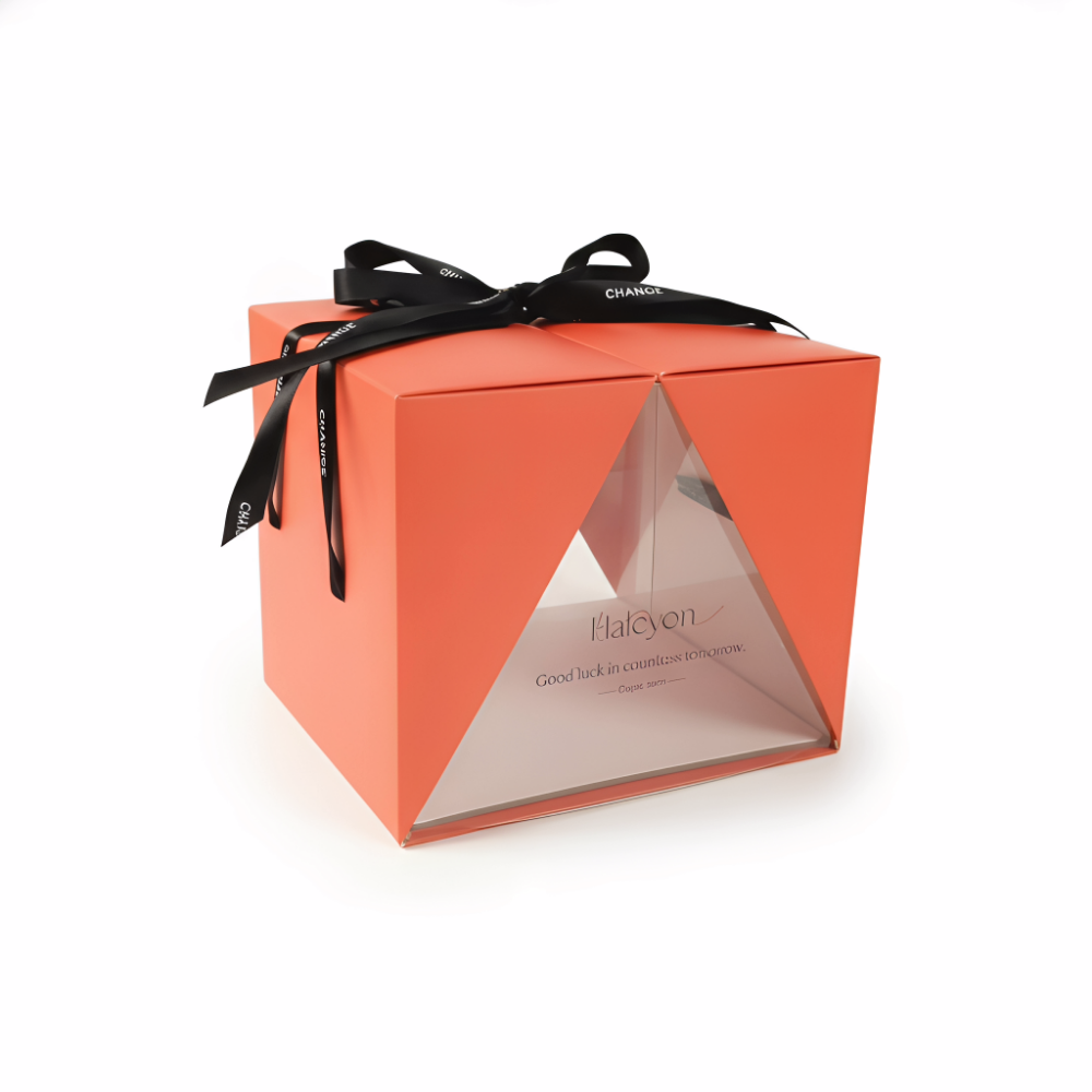 Custom Orange Clear Window Cake Box and Bakery Packaging Set - image 9