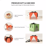 Custom Orange Clear Window Cake Box and Bakery Packaging Set - image 13