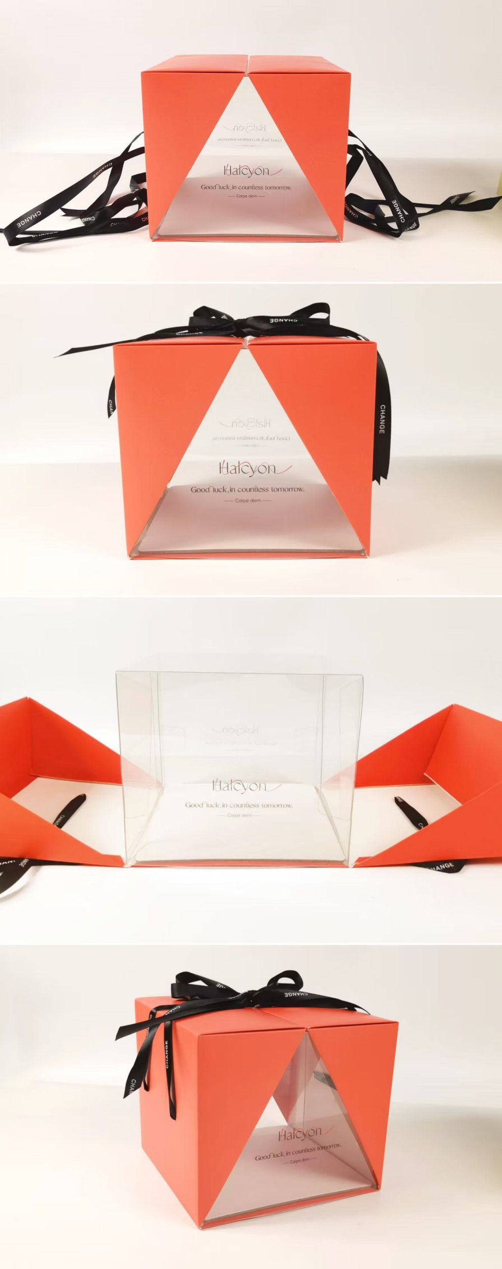 Custom Orange Clear Window Cake Box and Bakery Packaging Set - image 16