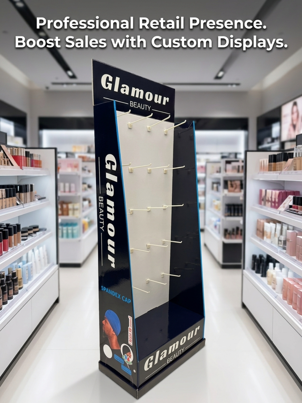 Custom Peg Hook Beauty Display Stand