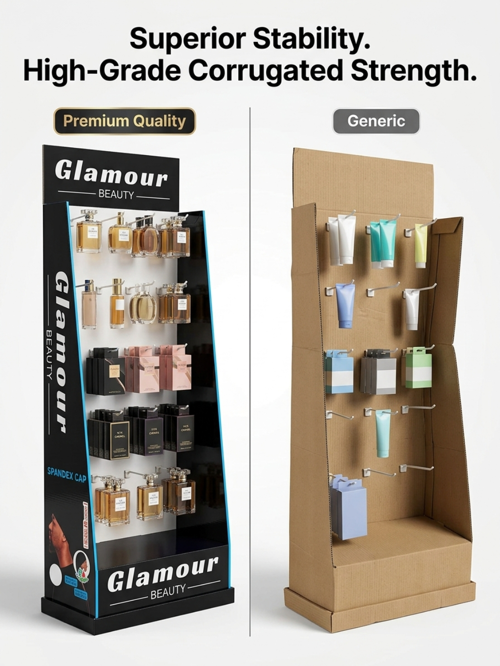 Custom Peg Hook Beauty Display Stand