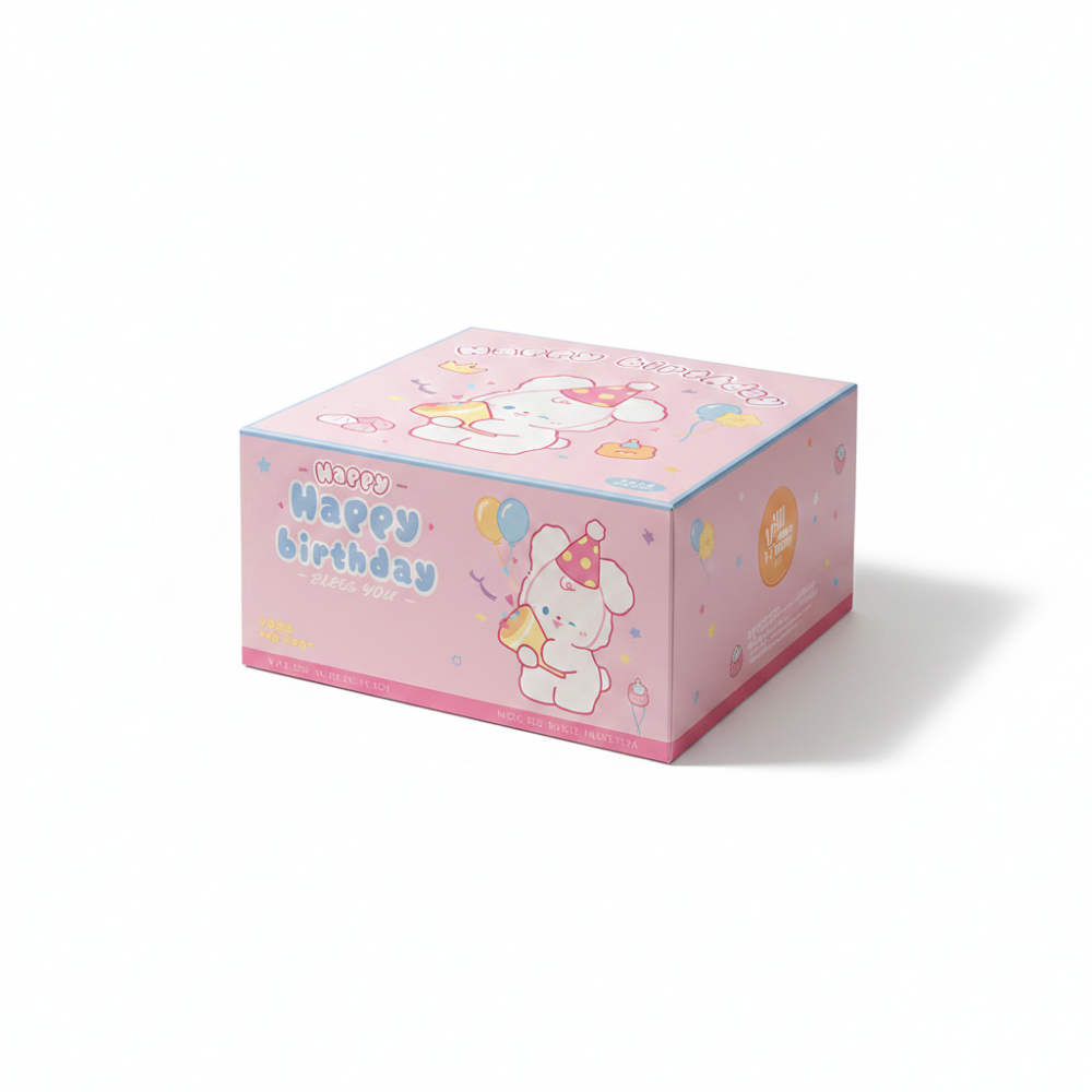 Custom Pink Clear Birthday Cake Box with Ribbon - image 1