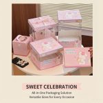 Custom Pink Clear Birthday Cake Box with Ribbon - image 6