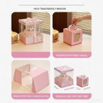 Custom Pink Clear Birthday Cake Box with Ribbon - image 7