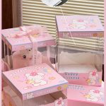 Custom Pink Clear Birthday Cake Box with Ribbon - image 9