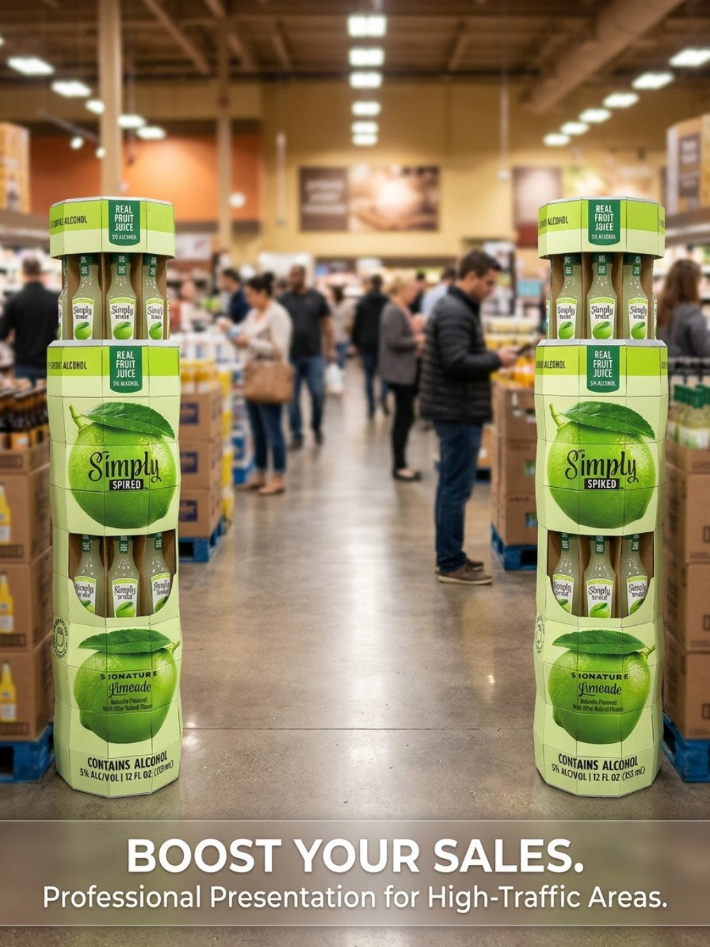 Custom Pop-Up Bottle Display Tower