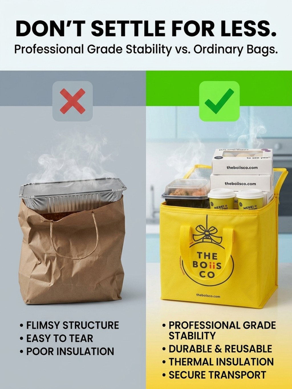 Custom Printed Paper Takeout Bags with Handles