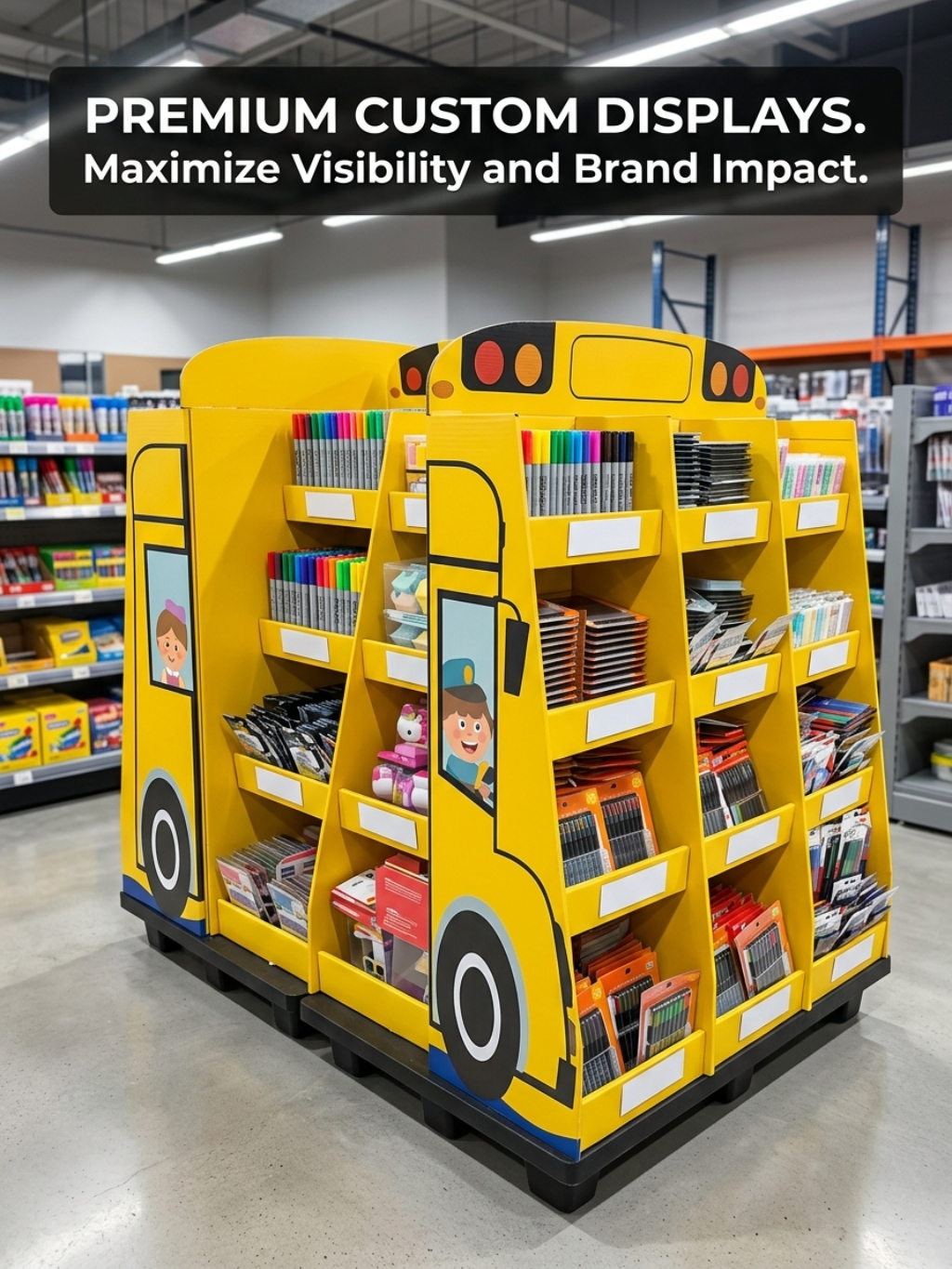 Custom School Bus Display Stand