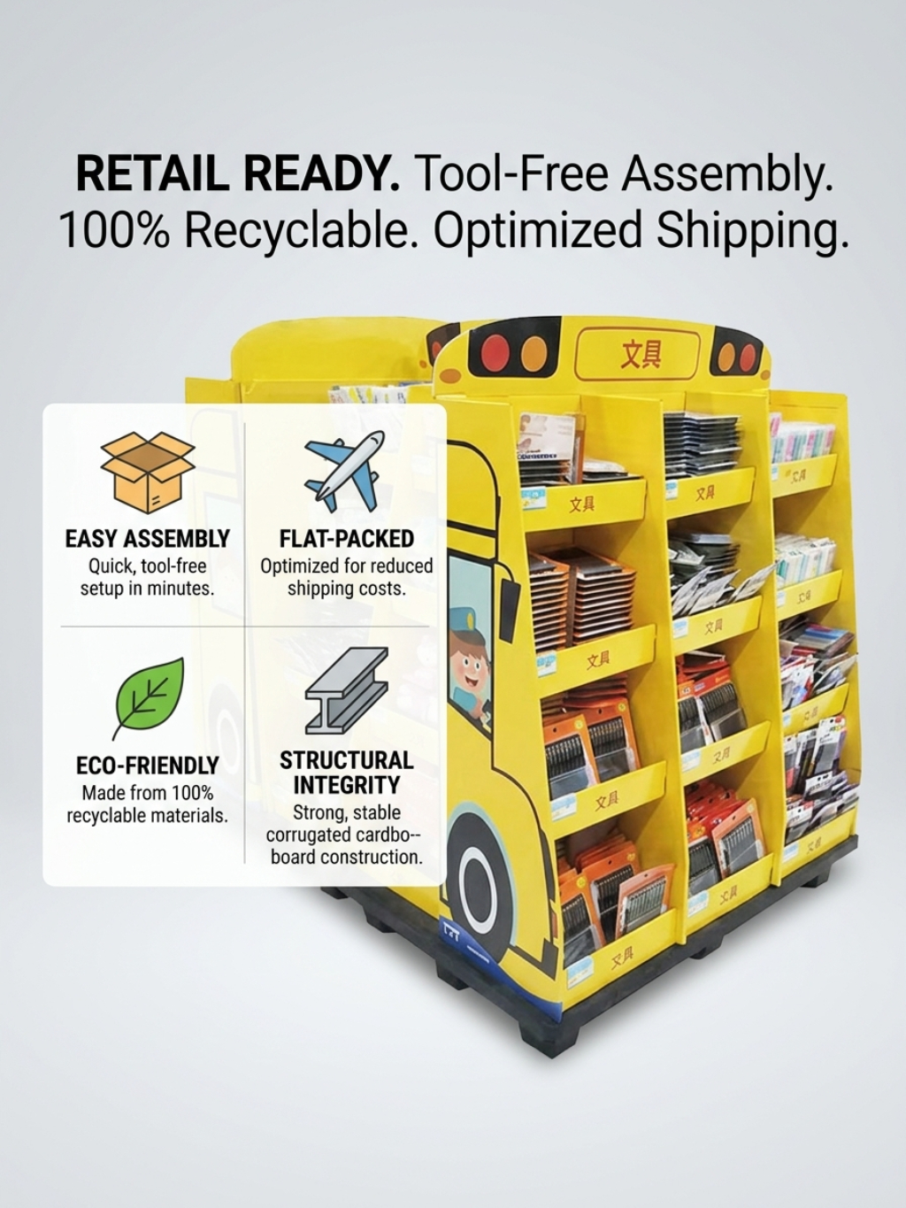 Custom School Bus Display Stand