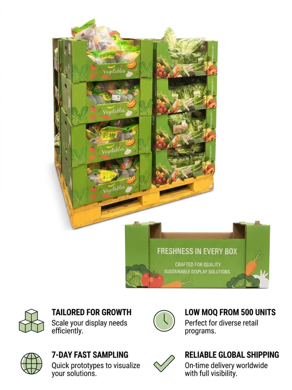 Custom Stackable Fruit and Produce Display Stand
