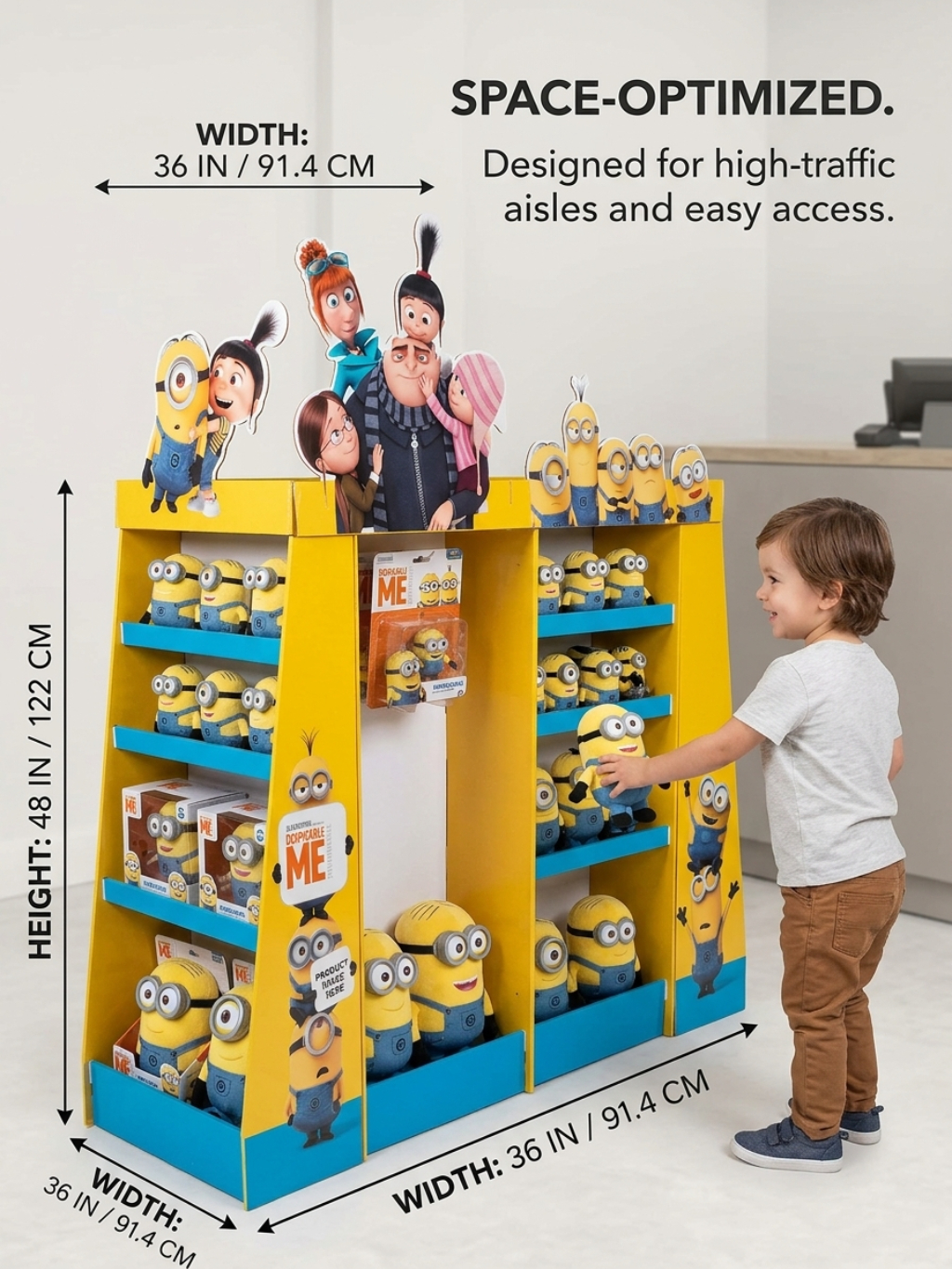Custom Tiered Cardboard Floor Display Stand