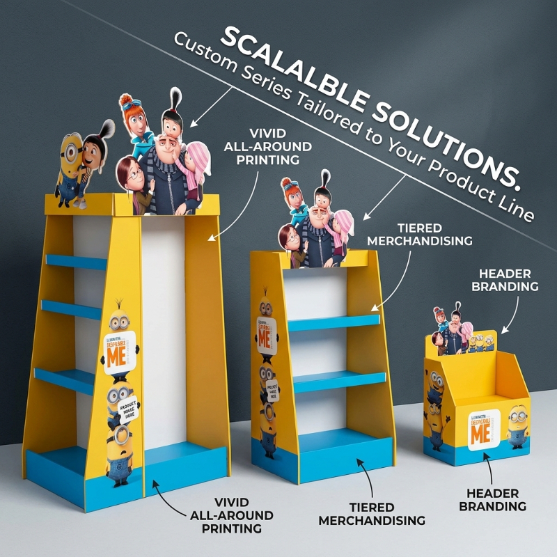 Custom Tiered Cardboard Floor Display Stand