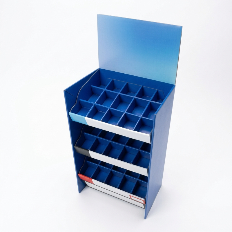 Custom multi-tier corrugated retail display