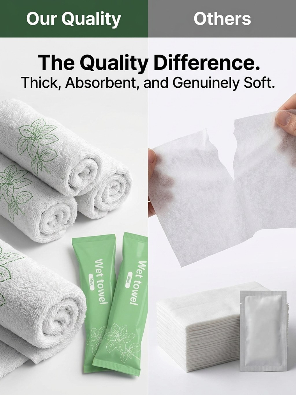 Mint Scent Individually Wrapped Wet Towels